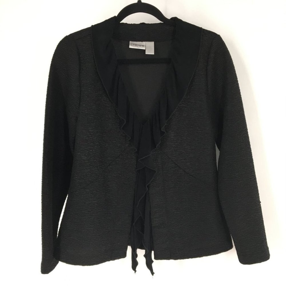 CHICO'S Ruffle Style Cardigan Blazer (W2-188) *️⃣